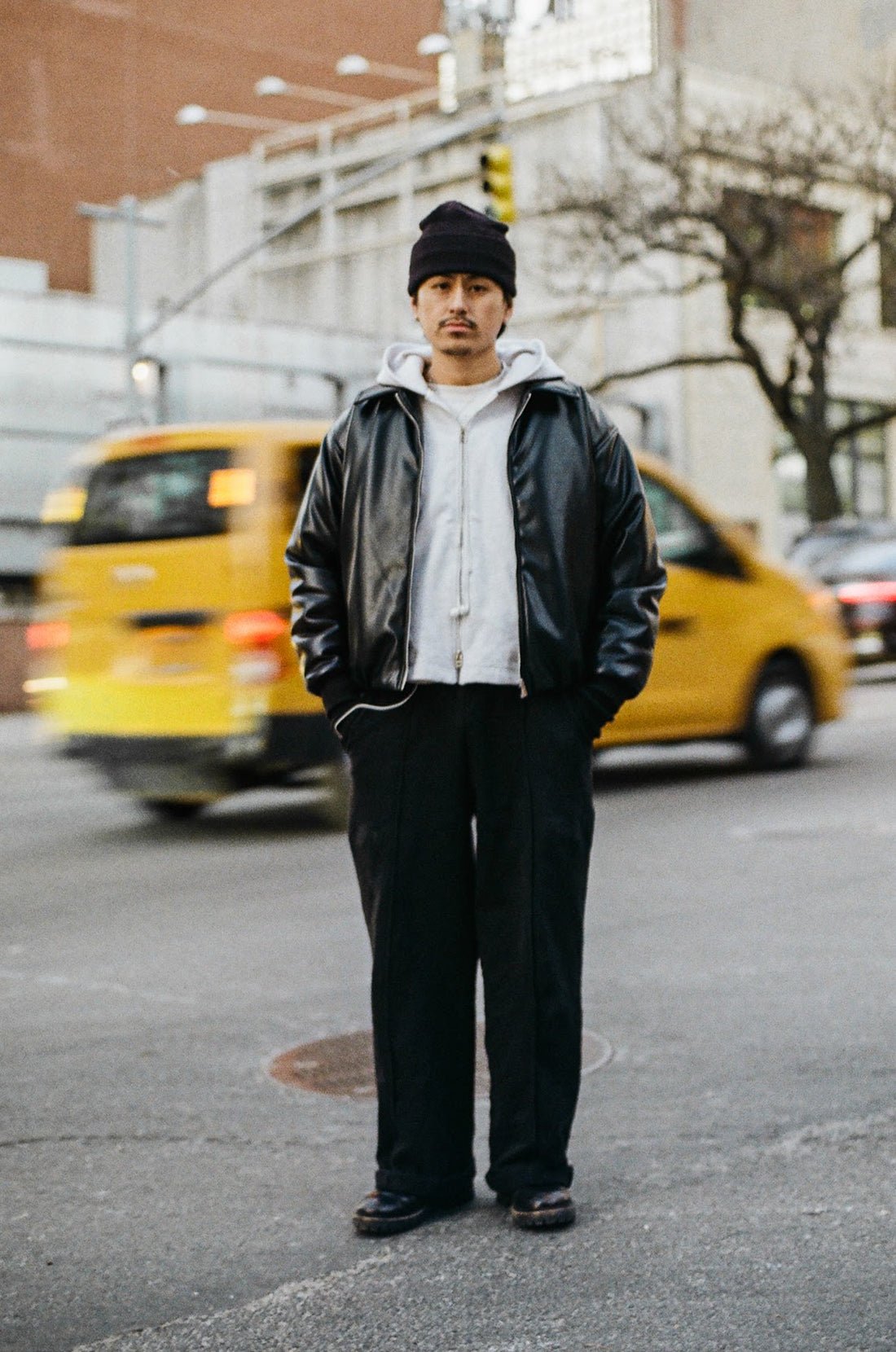 French Terry Pintuck Sweatpants (Blue + Black + Grey)